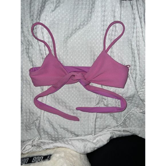 NWOT L Space Chloe Ribbed Wrap Bikini Top in Lilac size M - Picture 5 of 12